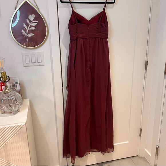 Anthropologie BHLDN Burgundy Brigitte Formal Gown Medium - Picture 4 of 10
